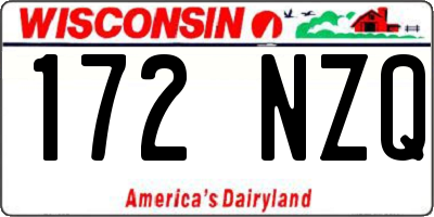WI license plate 172NZQ