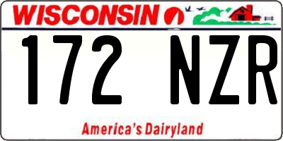 WI license plate 172NZR
