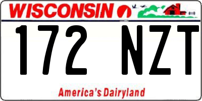 WI license plate 172NZT