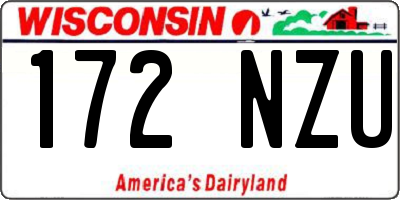 WI license plate 172NZU