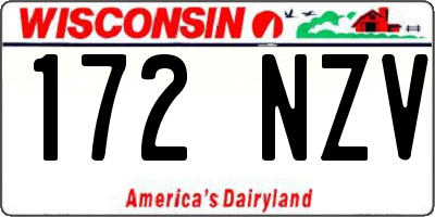 WI license plate 172NZV