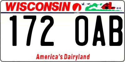 WI license plate 172OAB