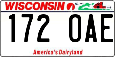 WI license plate 172OAE