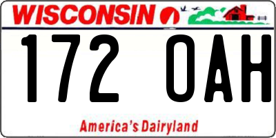 WI license plate 172OAH
