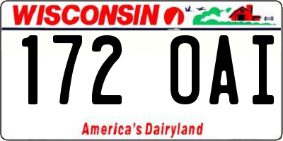 WI license plate 172OAI