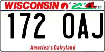 WI license plate 172OAJ
