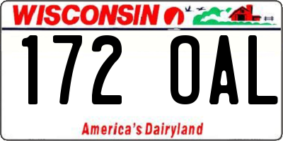 WI license plate 172OAL