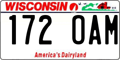 WI license plate 172OAM