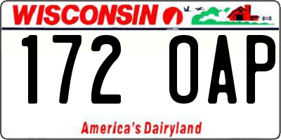 WI license plate 172OAP