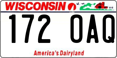 WI license plate 172OAQ