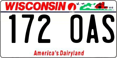 WI license plate 172OAS