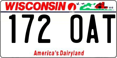 WI license plate 172OAT