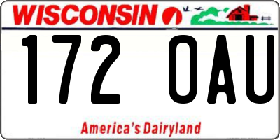 WI license plate 172OAU