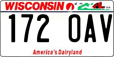 WI license plate 172OAV