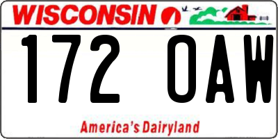 WI license plate 172OAW