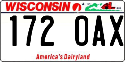WI license plate 172OAX