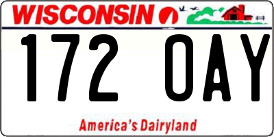 WI license plate 172OAY