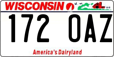 WI license plate 172OAZ