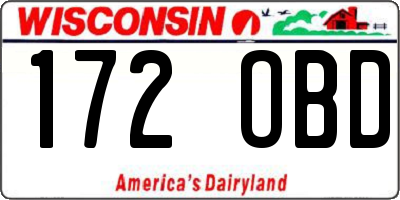 WI license plate 172OBD