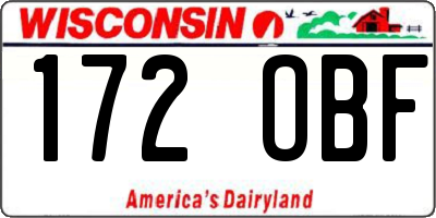 WI license plate 172OBF