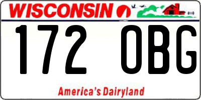 WI license plate 172OBG