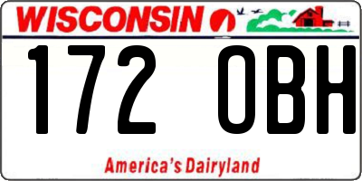 WI license plate 172OBH