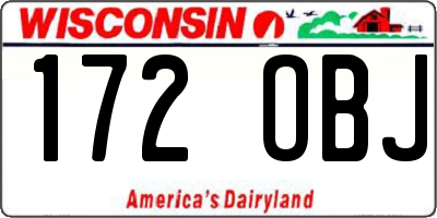 WI license plate 172OBJ