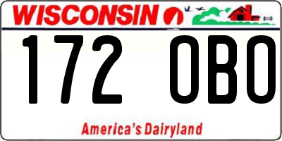 WI license plate 172OBO