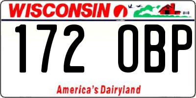 WI license plate 172OBP