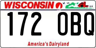 WI license plate 172OBQ