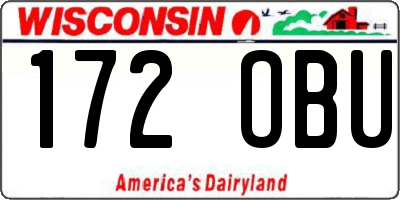WI license plate 172OBU