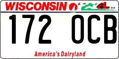 WI license plate 172OCB