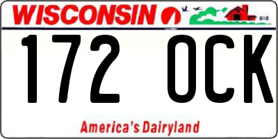 WI license plate 172OCK