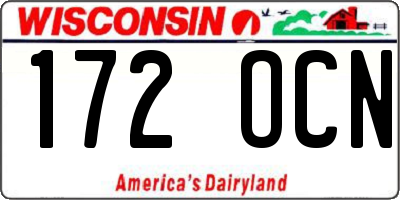 WI license plate 172OCN