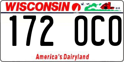 WI license plate 172OCO