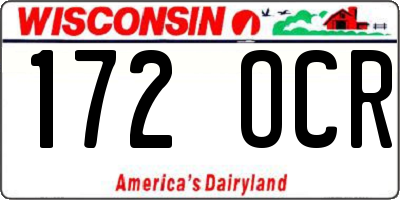 WI license plate 172OCR