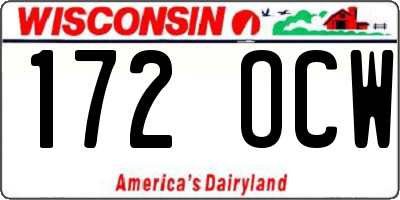 WI license plate 172OCW
