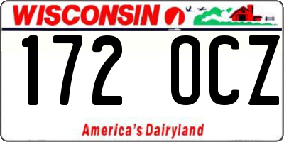 WI license plate 172OCZ