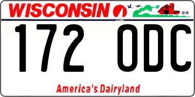 WI license plate 172ODC