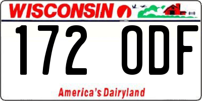 WI license plate 172ODF