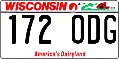 WI license plate 172ODG