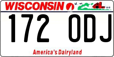 WI license plate 172ODJ