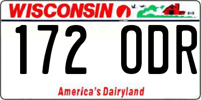 WI license plate 172ODR
