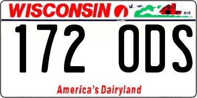WI license plate 172ODS