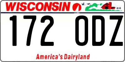WI license plate 172ODZ