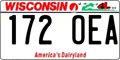 WI license plate 172OEA
