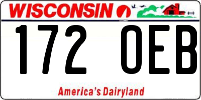 WI license plate 172OEB