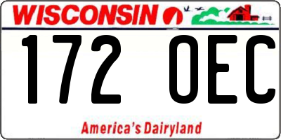 WI license plate 172OEC