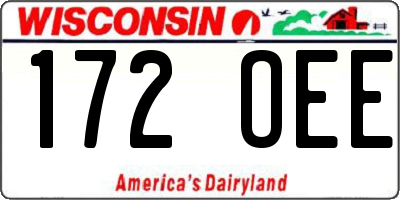 WI license plate 172OEE