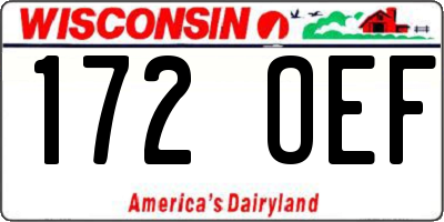 WI license plate 172OEF